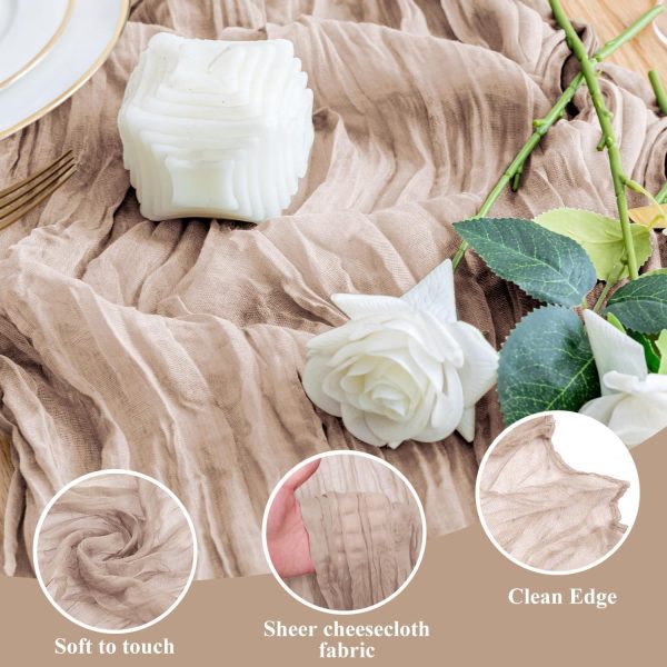 Wokceer Cheesecloth Table Runner 12Pack 10FT Nude Pink Christmas Gauze - Image 3