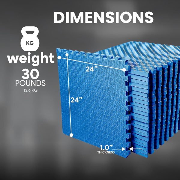 Fitvids Puzzle Exercise Mat with EVA Foam Interlocking Tiles for MMA, - Image 4