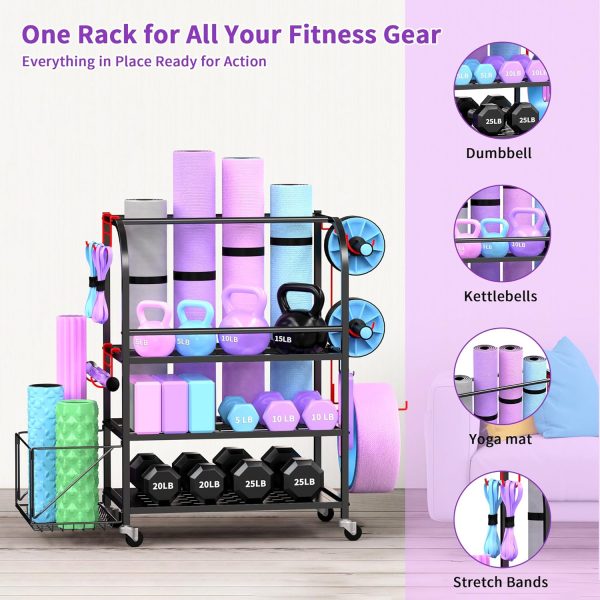 Dumbbell Rack, Weight Rack for Home Gym, 600LBS Metal Home Gym Storage with - Image 5