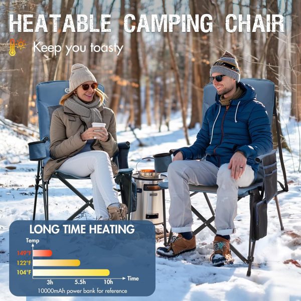 PORTAL Heated Camping Chairs for Adults Outdoor Sports Oversized Folding - Image 4