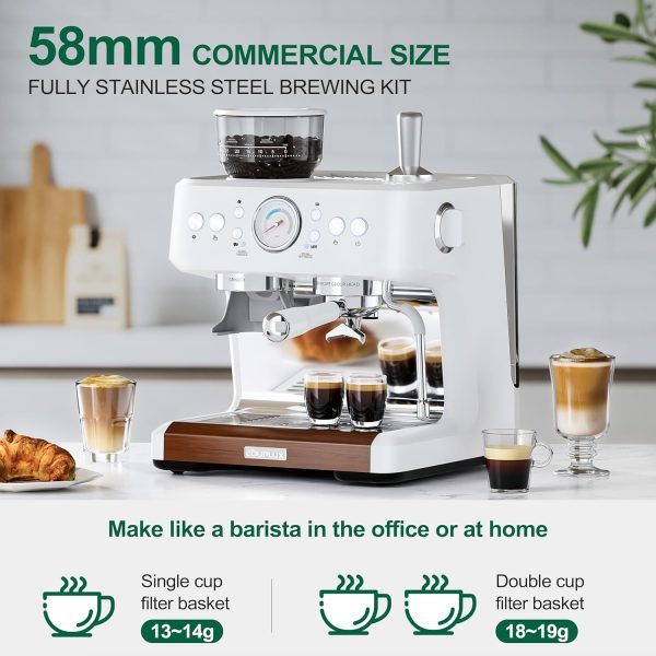 Espresso Machine with Grinder, Professional Coffee and Espresso Maker Combo - Image 4