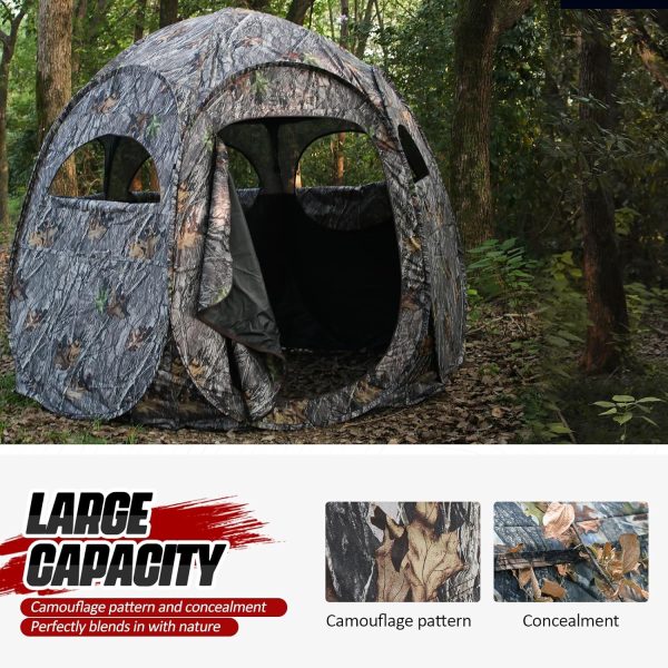 Hunting Blind 1-3 Person See Through Quick Set Pop up Ground Blinds for - Image 3
