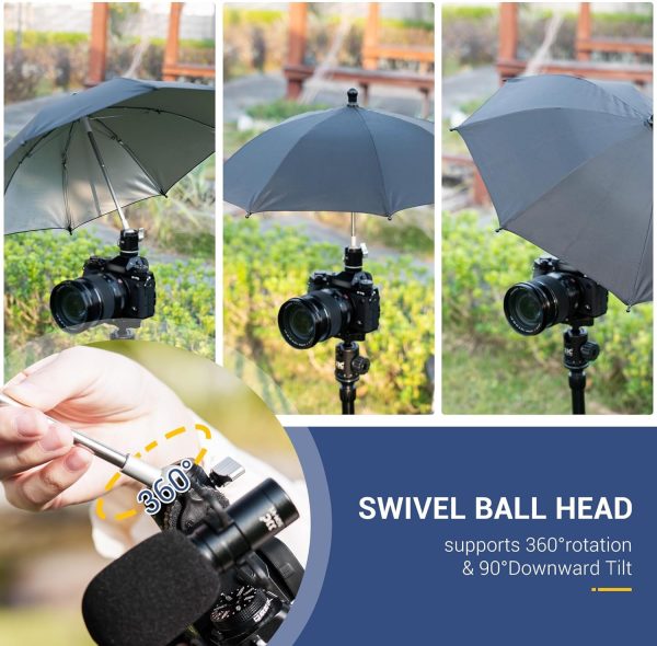3 Level Height Adjustable Camera Hot Shoe Umbrella, Upgrade Camera Rain - Image 4