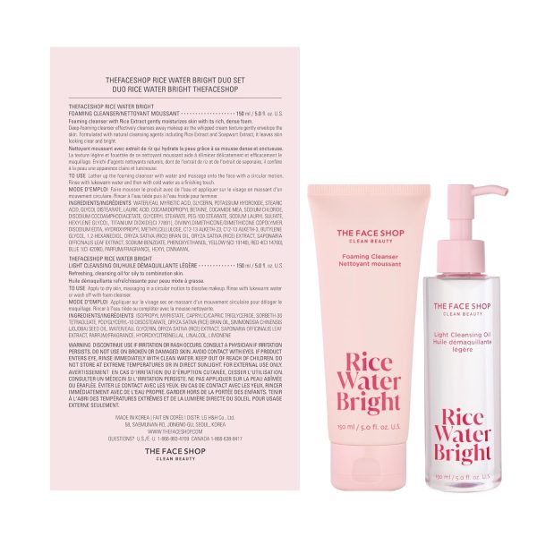The Face Shop Rice Water Bright Foaming Facial Cleanser with Ceramide, - Image 2