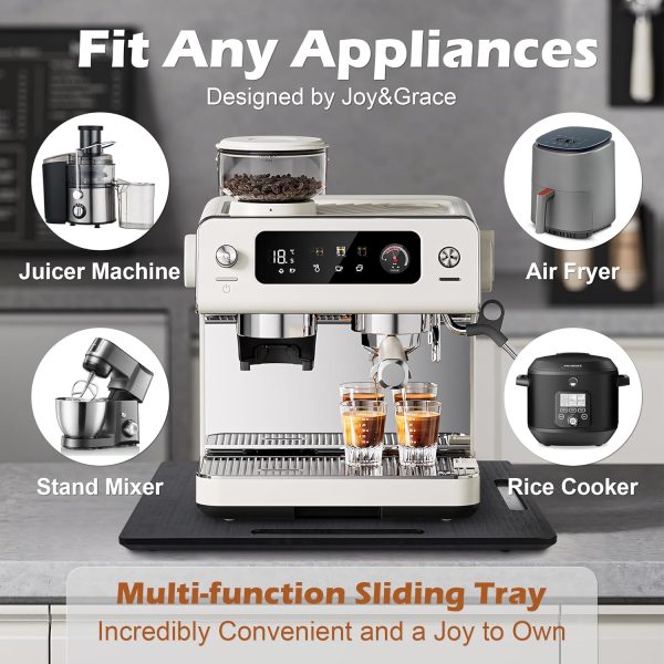 Joy&Grace Sliding Tray - 360 Degrees Countertop Appliance Slider for Coffee - Image 5
