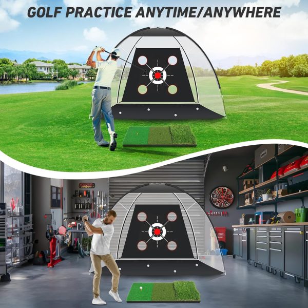 Golf Net, Golf Practice Net with Golf Mat, Golf Hitting Aid Nets 10x7FT for - Image 7