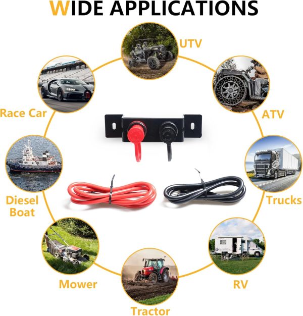 UTV ATV Remote Battery Jump Post Starter Battery Jumper Terminals Extender - Image 6