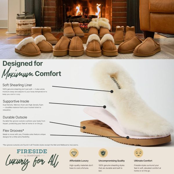 Dearfoams Women's Fireside Sydney Shearling Fur Indoor/Outdoor Scuff - Image 2