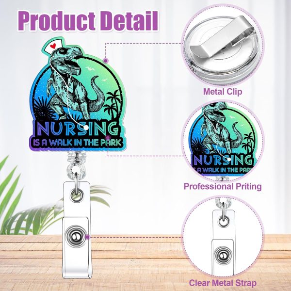 24 Pcs Funny Badge Reel Cute Badge Reels Retractable Name ID Clip Funny - Image 3