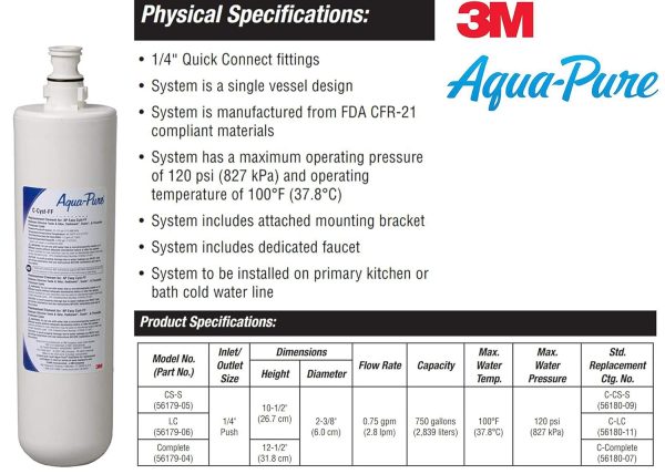 3M Aqua-Pure Under Sink Dedicated Faucet Water Filter Cartridge APEasy - Image 5