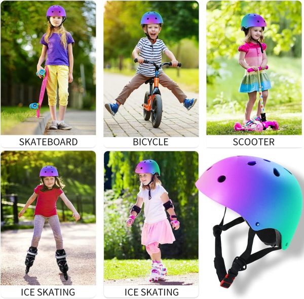 Adjustable Color Gradient Skateboard Helmet for 3-5-8-14+Ages【Toddler Kids - Image 7