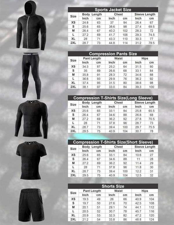 Mens 5Pcs Quick Dry Compression Sets Tops Accessories Clothes Equipment for - Image 6