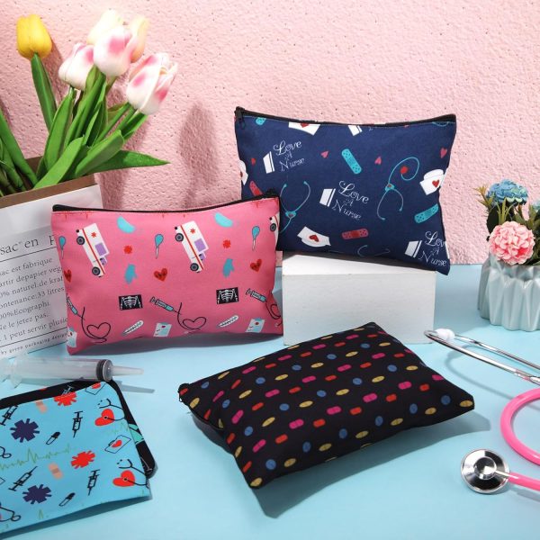 Reginary 6 Pcs Nurse Cosmetic Bag Bulk Christmas Nursing Gifts for Women - Image 7