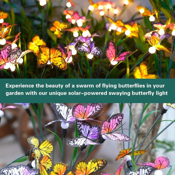 TONULAX Solar Garden Lights - Flying Butterfly Light, Solar Outdoor Lights, - Image 7