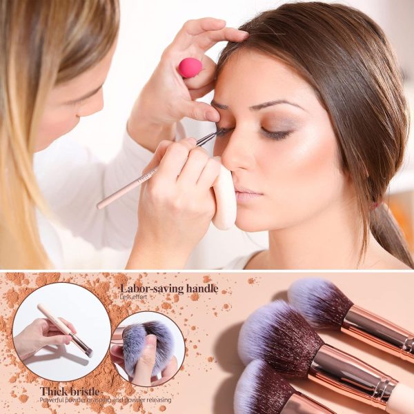 BS-MALL Makeup Brushes Premium Synthetic Foundation Powder Concealers Eye - Image 6