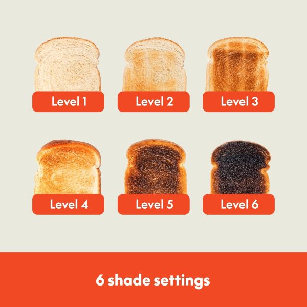 bella 2 Slice Toaster, 6 Setting Shade Control w Reheat, Cancel, Bagel & - Image 6