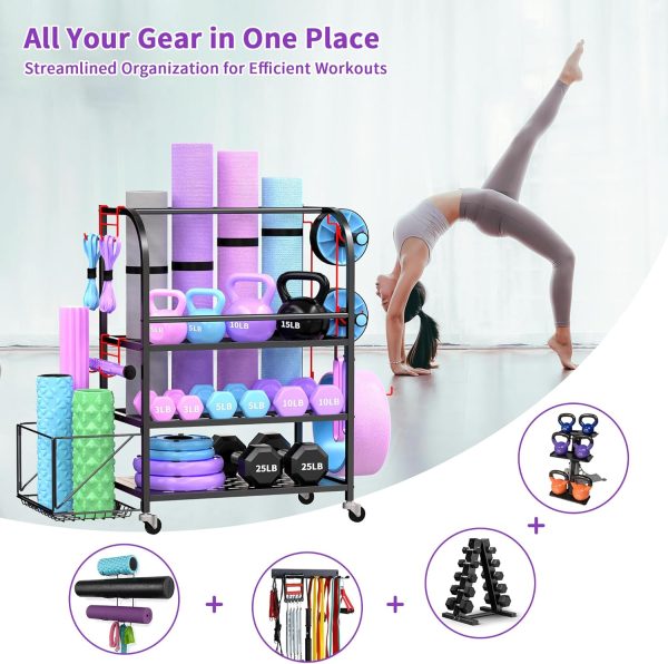 Dumbbell Rack, Weight Rack for Home Gym, 600LBS Metal Home Gym Storage with - Image 4