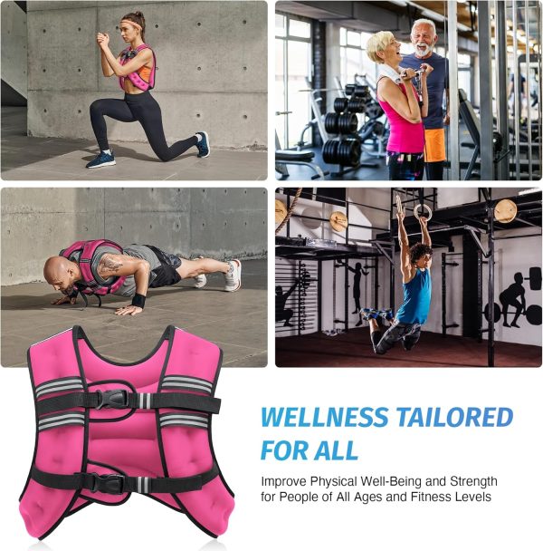 ZELUS Weighted Vest, 6lb/8lb/12lb/16lb/20lb/25lb/30lb Weight Vest with - Image 6