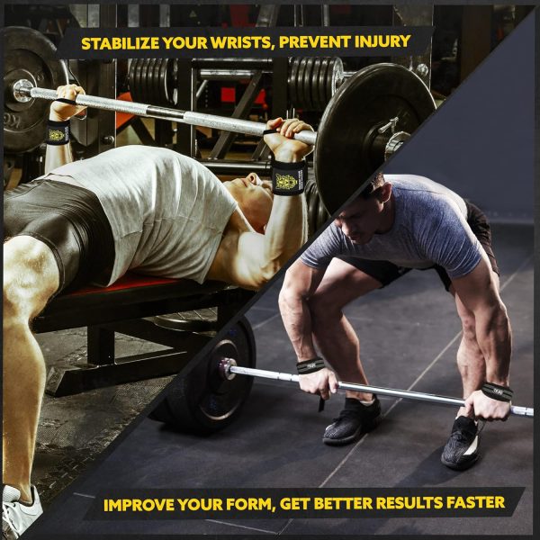 Heavy Duty Wrist Wraps and Lifting Straps - 21" Wrist Wraps for - Image 5