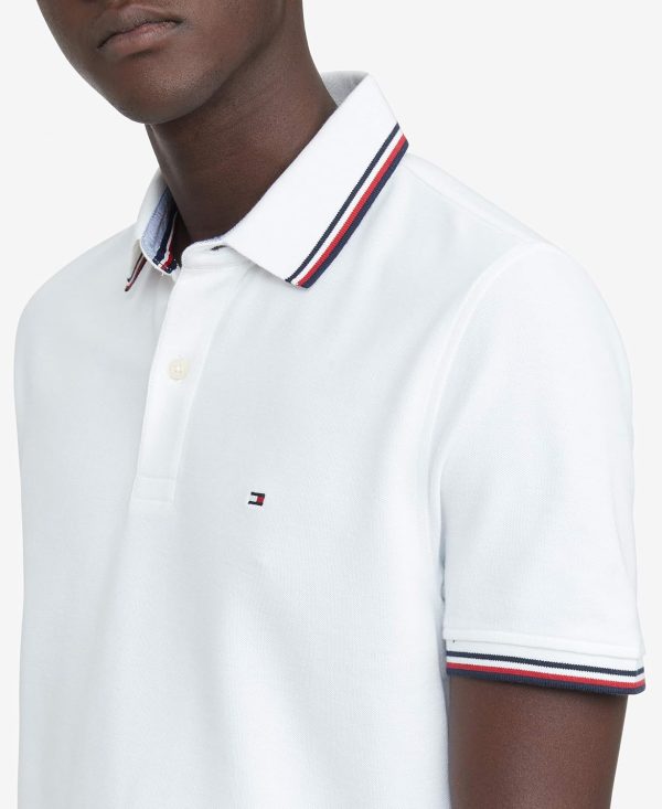 Tommy Hilfiger Men's Short Sleeve Moisture Wicking Stretch Polo Shirt with - Image 3