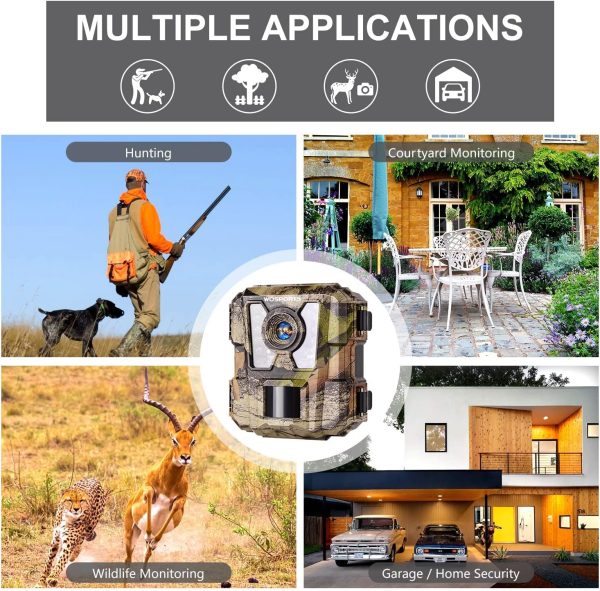 WOSPORTS Mini Trail Camera 2 Pack 24MP 1080P HD, Game Hunting Camera with - Image 4