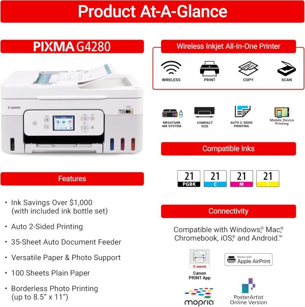 Canon Megatank G4280 All-in-One Wireless Supertank [Megatank] Printer | - Image 3