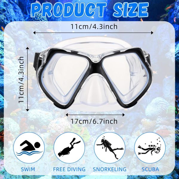 Weewooday 2 Pcs Swimming Goggles with Nose Cover Tempered Glass Diving Mask - Image 3