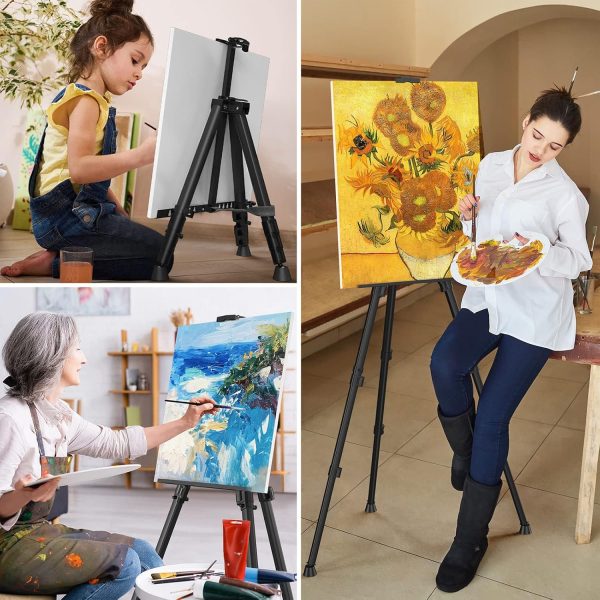 Art Painting Display Easel Stand - Portable Adjustable Aluminum Metal - Image 2