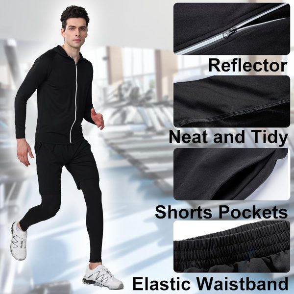 Mens 5Pcs Quick Dry Compression Sets Tops Accessories Clothes Equipment for - Image 4