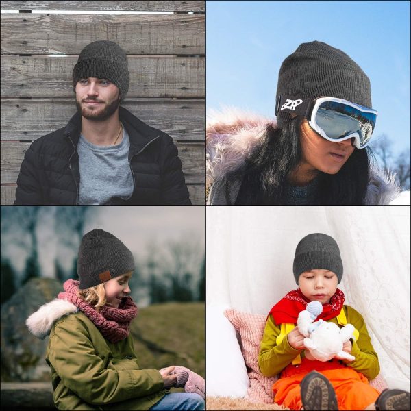 beanie MUSICBEE Bluetooth V5.2 Wireless Knit Winter Cap, 24 Hour Play time, - Image 7