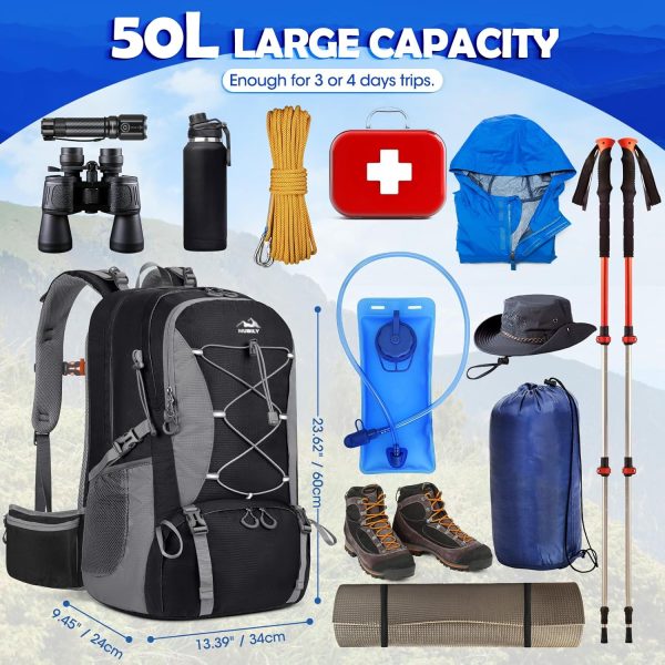 NUBILY 50L Hiking Backpack Waterproof Camping Backpack for Men Women - Image 2