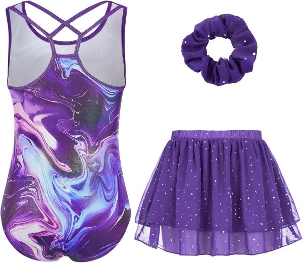 Leotards for Girls Gymnastics with Removable Skirt Toddler Dance Biketard - Image 2