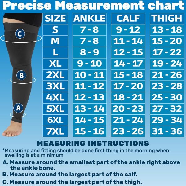 ABSOLUTE SUPPORT Compression Over the Knee Footless Socks 20-30mmHg - - Image 2