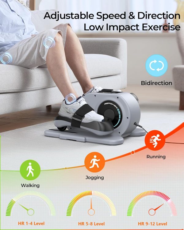 Under Desk Elliptical Machine, Electric Ellipse Leg Exerciser with - Image 4