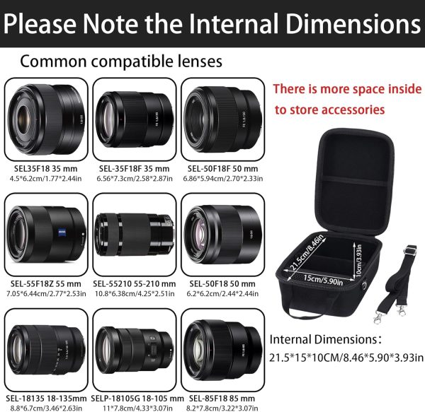 Aenllosi Hard Carrying Case Compatible with Sony Alpha a6000 / a6300 / - Image 3