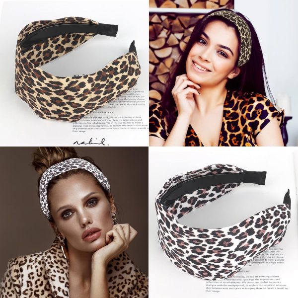 YARIEW Leopard Print Headbands for Women Girls 2 Pcs Wide Headband Non Slip - Image 5