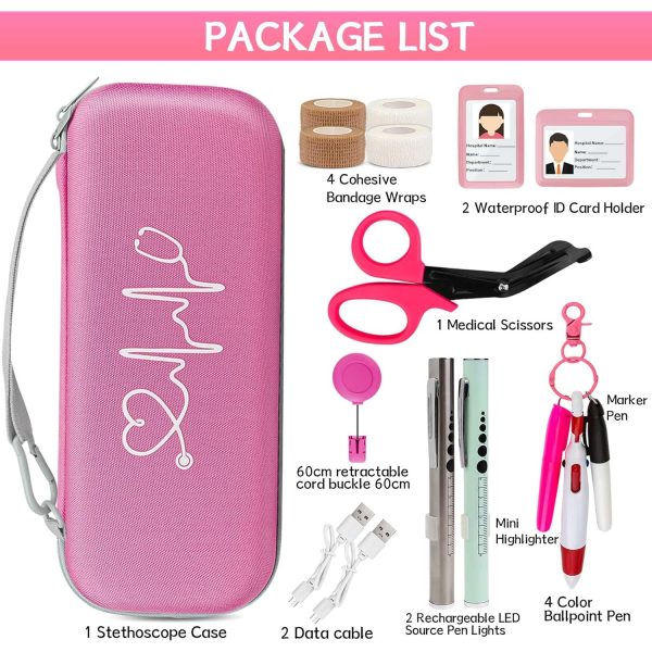 16 Pcs Stethoscope Case Kits, Stethoscope Case with Supplies Include 2 Pcs - Image 2