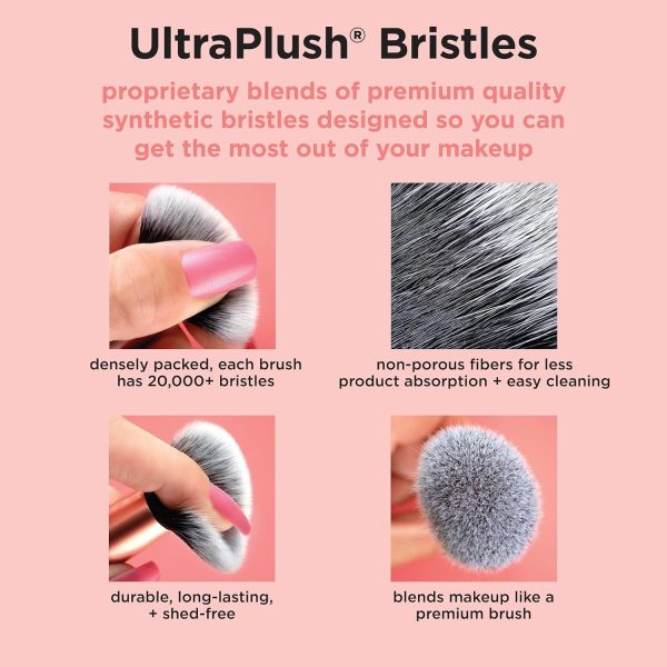 Real Techniques 5 Piece Everyday Essentials Makeup Brush Set, 4 Brushes & - Image 17
