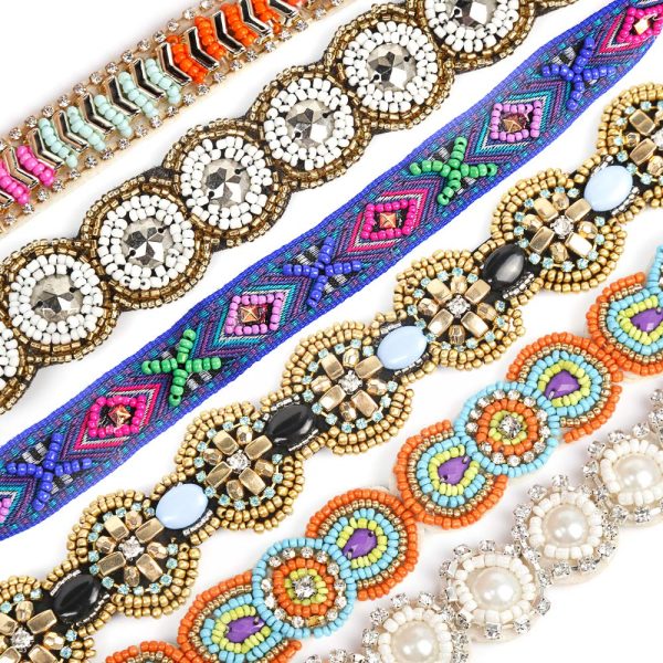 Teenitor 6 Pieces Elastic Rhinestone Beaded Women Headbands, Handmade - Image 6