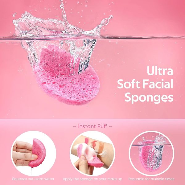50-Count Compressed Facial Sponges for Daily Facial Cleansing and - Image 2