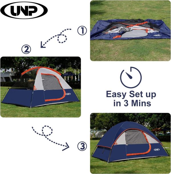 Camping Tent 2 Person, Waterproof Windproof Tent with Rainfly Easy Set - Image 2