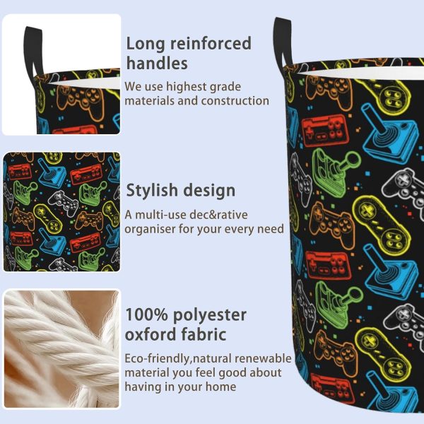 Laundry Basket,Large Oxford Fabric Fabric Storage Basket Toy Storage Box - Image 4