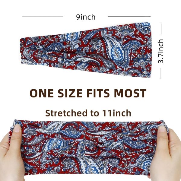 Headbands for Women Boho Elastic Hairbands for Women’s Hair Non Slip Wide - Image 3