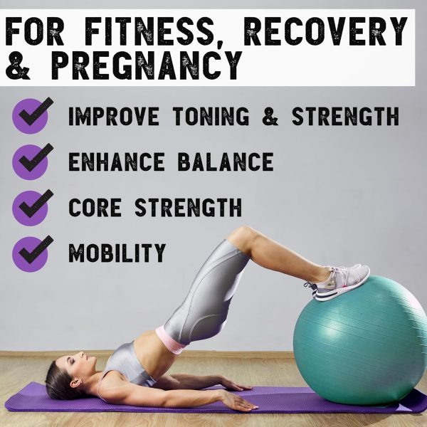 Live Infinitely Exercise Ball (55cm-95cm) Extra Thick Professional Grade - Image 2