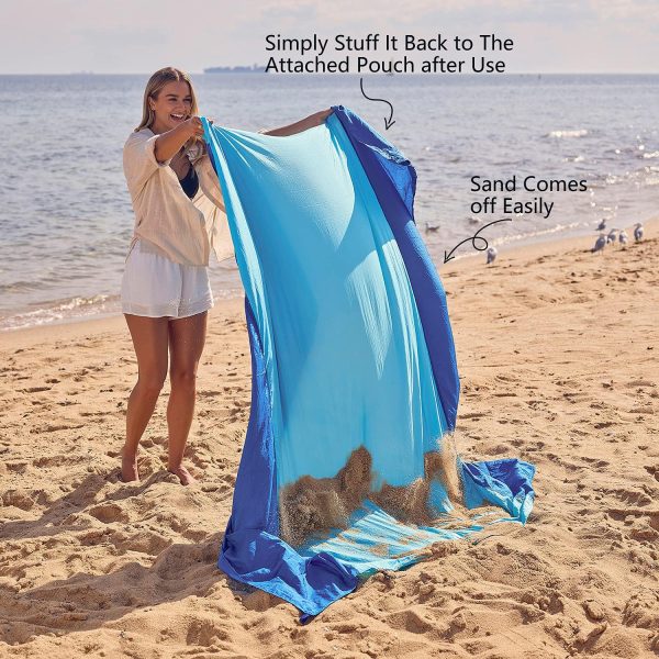 WEKAPO Beach Blanket Sandproof, Extra Large Beach Mat, Big & Compact Sand - Image 5