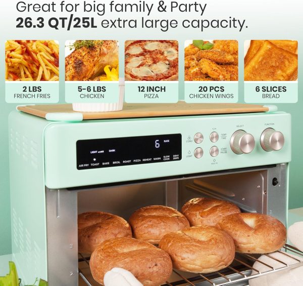 Retro Style Infrared Heating Air Fryer Toaster Oven, Extra Large Countertop - Image 5
