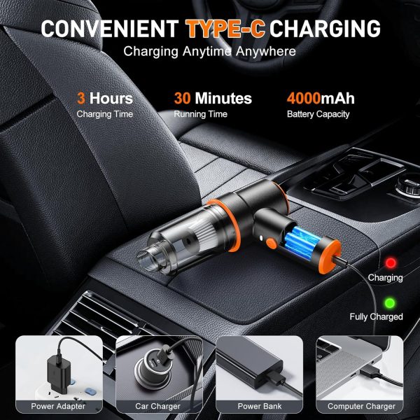 KMM Handheld Car Vacuum Cleaner, 11000PA Vacuum Cleaner & Air Duster, 120W - Image 5
