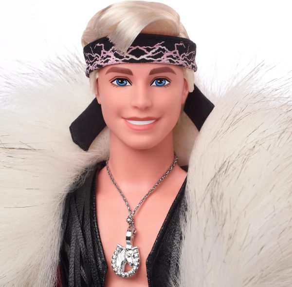 Barbie The Movie Collectible Ken Doll Wearing Big Faux Fur Coat & Black - Image 3