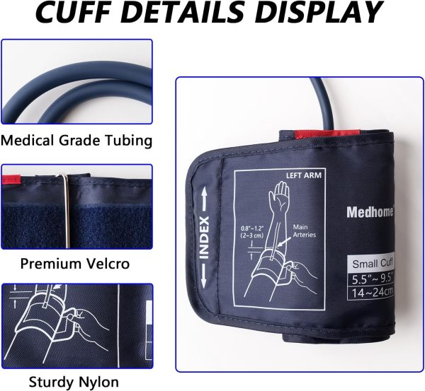 Small Blood Pressure Cuff Upper Arm 5.5"-9.5"(14-24cm) S Replacement BP - Image 2