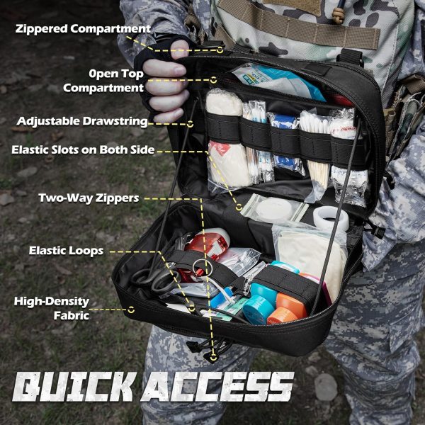 Jueachy Molle Large Tactical Pouch: EDC Pouch Medical Tool Pouches - Image 3